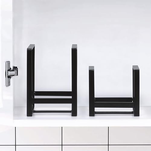 Livzing 2Pcs Plate Stand - Plate Holders - Metal Plate Dish Organizer Drying Rack for Kitchen Cabinet & Countertop - Utensil Storage Stand for Plates, Lids, Cutting Boards, Bowl (Small & Large Black) - Image 5