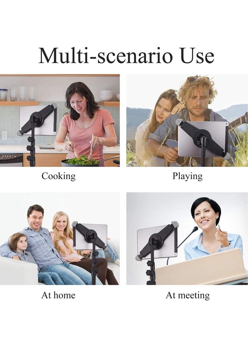 ELTRAZONE IPad and Mobile Phone Tripod Stand,Height Adjustable 20 to 60 Inch with 360 Degree Rotating Tablet Holder for iPad Air,iPad Pro and More 9.5 to 14.5 Inch Tablets, Coming with Carrying Bag - Image 2