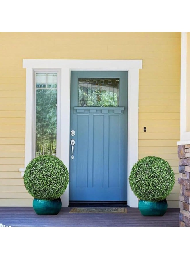 LINGWEI 2pcs Artificial Topiary Ball Indoor Outdoor Fake Boxwood Plant Decorative Balls Faux Plants Garden Spheres Artificial Grass Dome Ball Plants Grass Ball Artificial Leaf Topiary Ball - Image 2