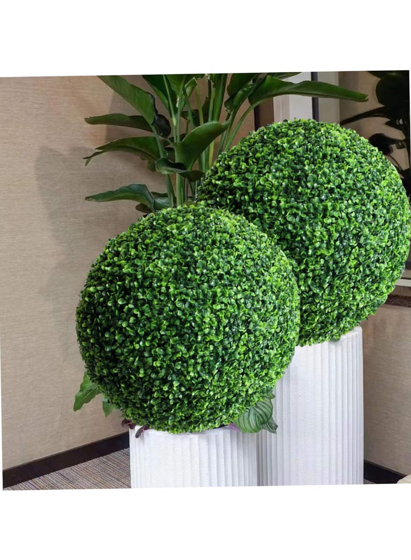 LINGWEI 2pcs Artificial Topiary Ball Indoor Outdoor Fake Boxwood Plant Decorative Balls Faux Plants Garden Spheres Artificial Grass Dome Ball Plants Grass Ball Artificial Leaf Topiary Ball - Image 3