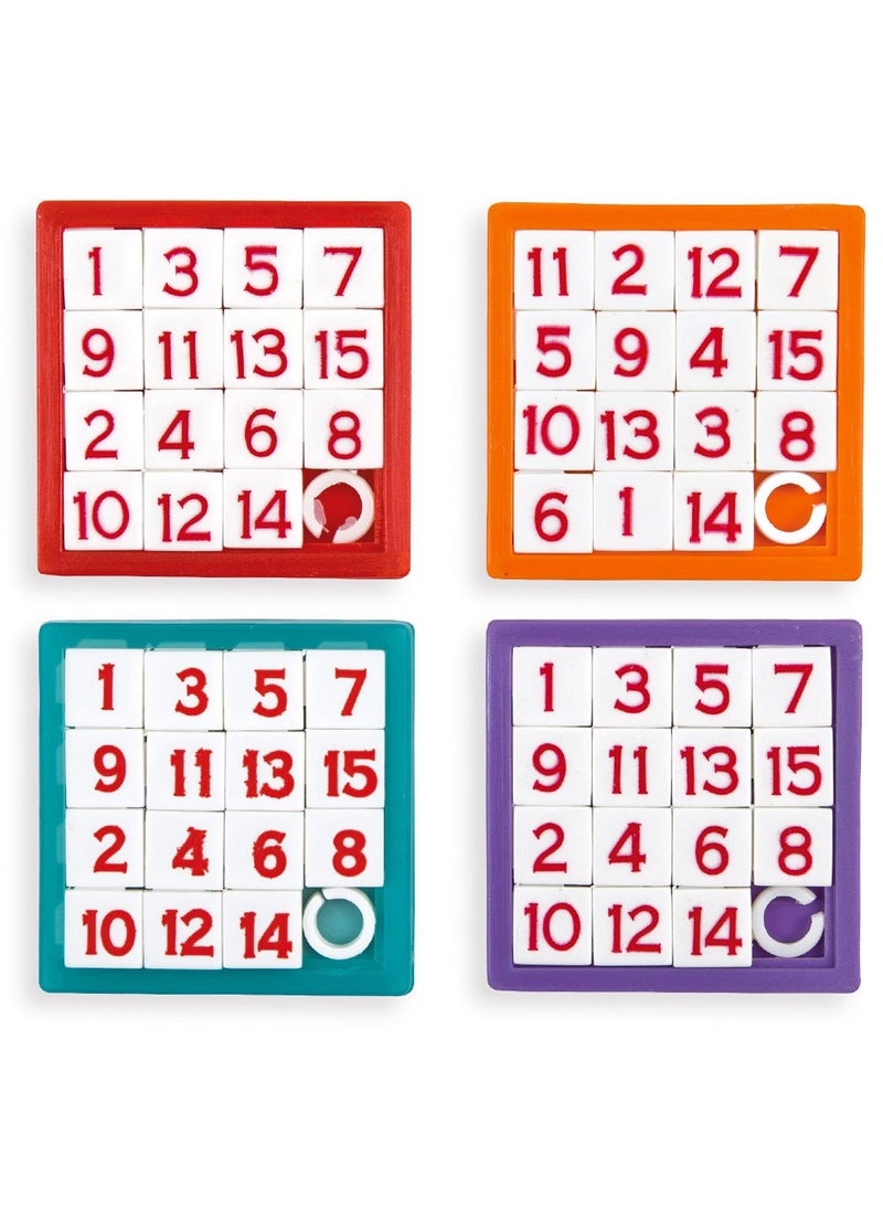 يونيك لعبة ألغاز الأرقام البلاستيكية متعددة الألوان - عبوة من 4 قطع - Image 1