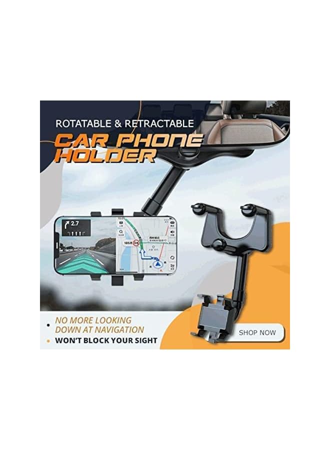 S-TOP 360°Rotatable and Retractable Car Phone Holder, Multifunctional Car Rearview Mirror Phone Holder, Universal Phone Navigation GPS Holder for All Smartphones and Car - Image 1