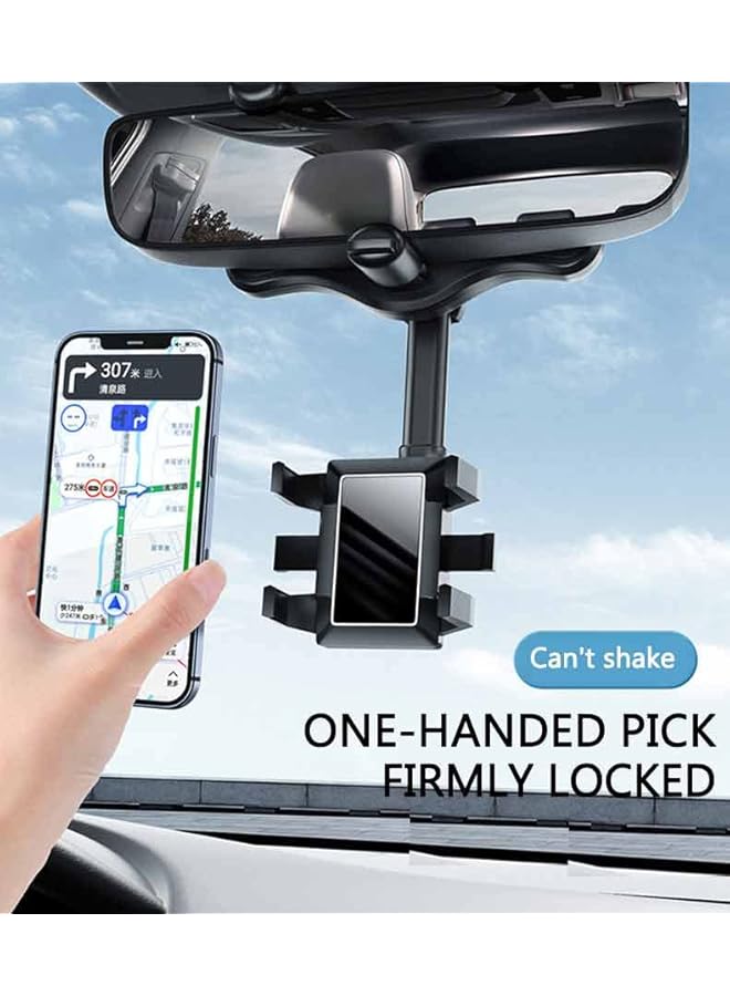 S-TOP 360°Rotatable and Retractable Car Phone Holder, Multifunctional Car Rearview Mirror Phone Holder, Universal Phone Navigation GPS Holder for All Smartphones and Car - Image 3