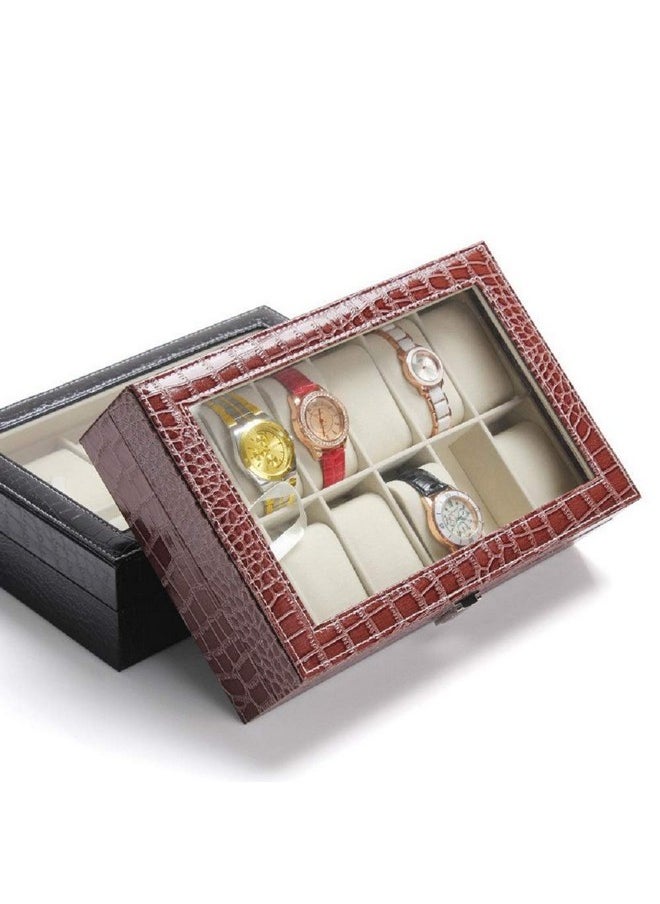 Styleys Styleys Watch Box Organizer Case for Men and Women in Crododile Black Color with 10 Slots of Watches (W12 - Black)  - Image 5