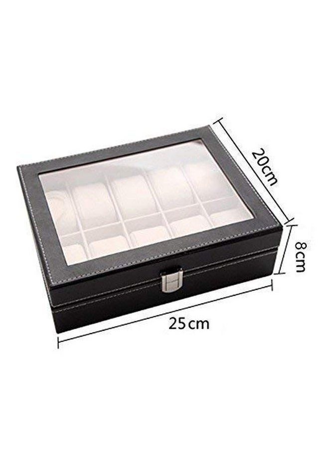 Styleys Styleys Watch Box Organizer Case for Men and Women in Crododile Black Color with 10 Slots of Watches (W12 - Black)  - Image 3