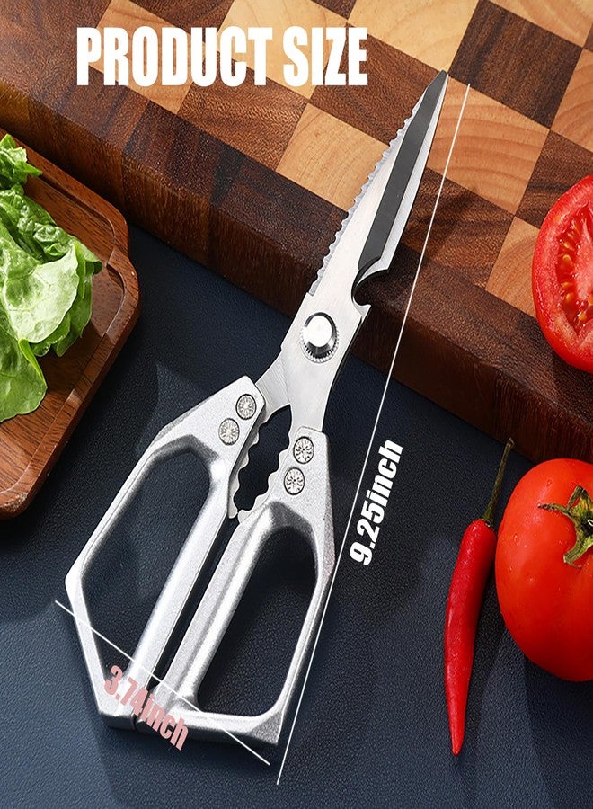 Hazyore Stainless Steel Kitchen Scissors, Kitchen Scissors All Purpose, Stainless Steel Cooking Aid Scissors Heavy Duty Poultry Shears Sharp Silver Meat Scissors Dishwasher Safe - Image 2