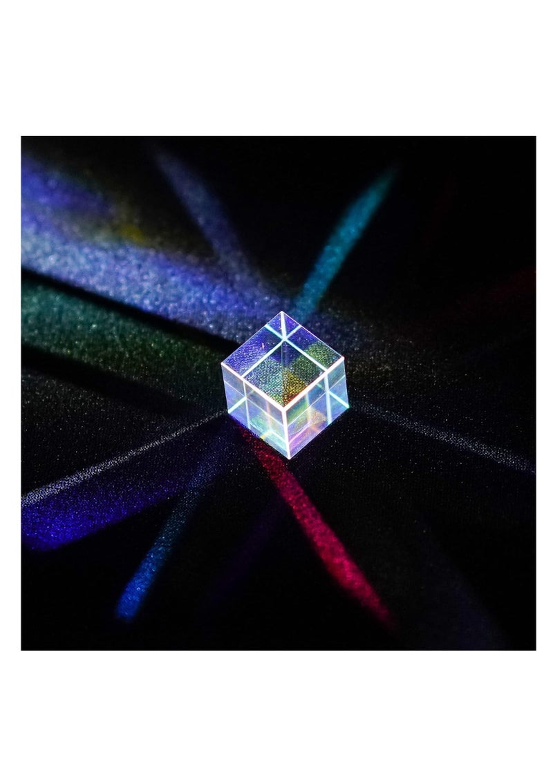 SYOSI - Mini K9 Crystal Glass Prism Cube, Optical Glass RGB Dispersion Prism X-Cube for Physics, Teaching of Optics, Art Decor, Photography Props, Made From Crystal K9 Material, 15 * 15 * 15mm - Image 1