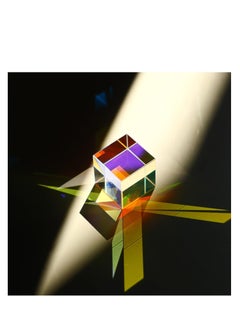 Mini K9 Crystal Glass Prism Cube, Optical Glass RGB Dispersion Prism X-Cube for Physics, Teaching of Optics, Art Decor, Photography Props, Made From Crystal K9 Material, 15 * 15 * 15mm
