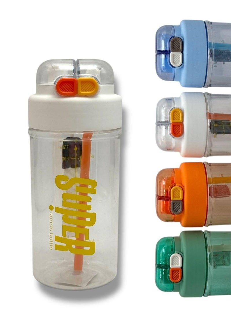 QSHOP - Dual Use Bottle – 750ml with 2 Drinking Outlets (Straw + Regular Mouth) – Ideal for Students & Athletes Versatile Bottle Practical and Modern Design for Daily Activities - Image 1