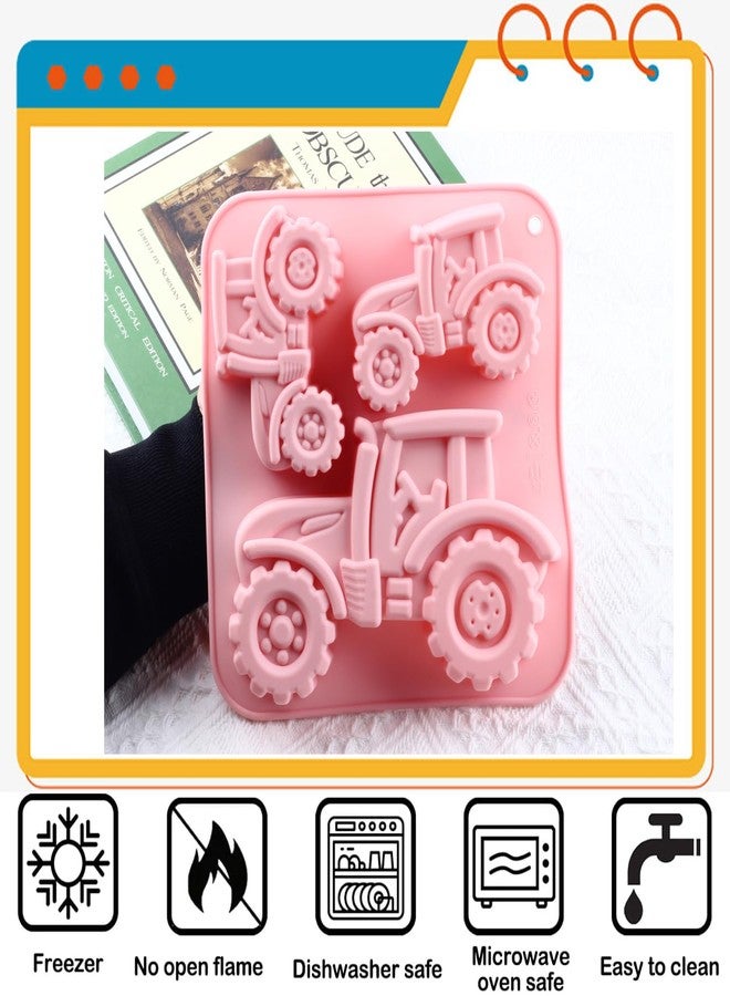YIMINGMOLD قوالب سيليكون YIMINGMOLD على شكل جرارات، قالب شوكولاتة عميق بثلاثة تجاويف على شكل جرار زراعي لصنع حلوى الشوكولاتة - Image 3