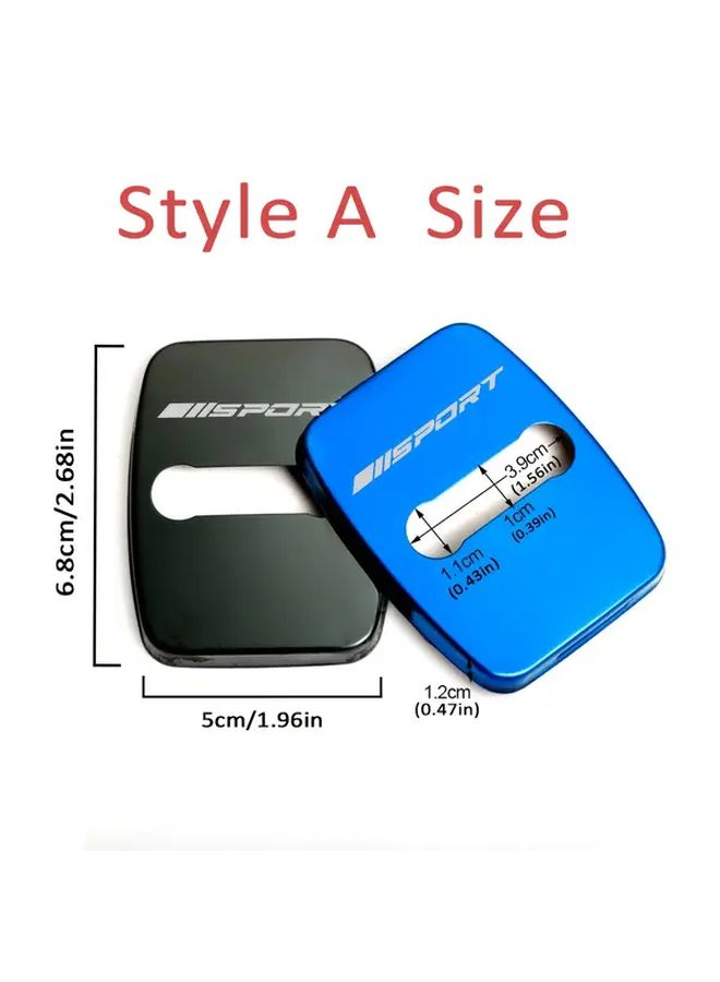 Red 4Pcs Car Door Lock Buckle Cover Protector Compatible with Multiple Models Style A - Image 2
