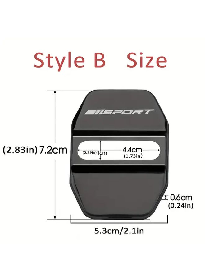 Red 4Pcs Car Door Lock Buckle Cover Protector Compatible with Multiple Models Style A - Image 3
