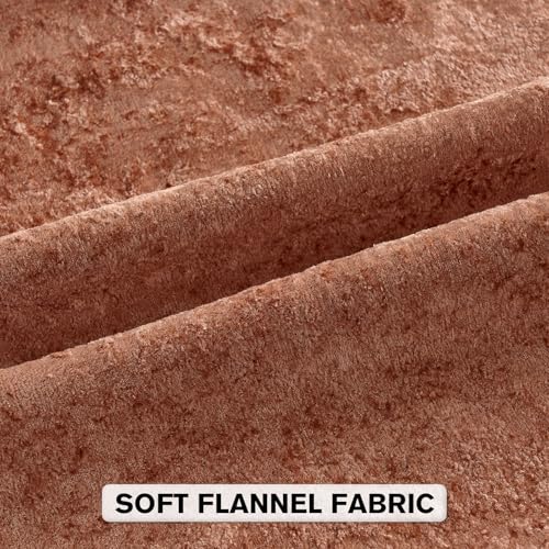 FUTEI Pack of 2 Solid Flannel Throw Pillow Covers 18x18 Inch Soft Crushed Textured Neutral Decorative Cushion Cases Vintage Farmhouse Accent for Couch Living Room Rust - Image 3