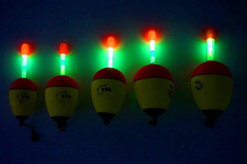 TOASIS Fishing Drift Floats 5pcs Soft EVA Foam Slip Bobbers Assorted Sizes with Glow Sticks and Snap Connectors - Image 4