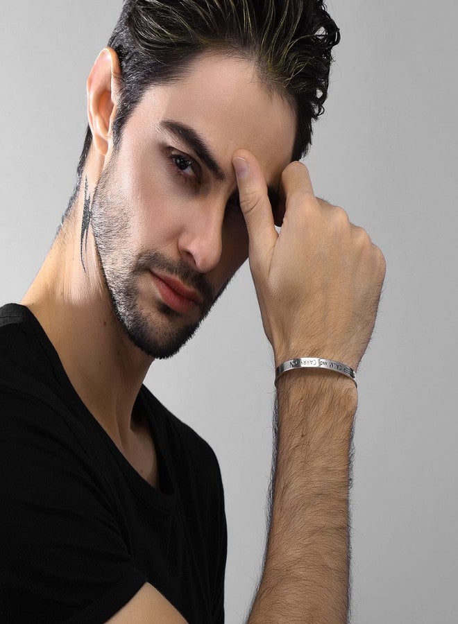 يو7 سوار U7 بسيط مفتوح من الفولاذ المقاوم للصدأ، 6 مم، مصقول، للرجال والنساء (قطر 2.55 بوصة). - Image 2