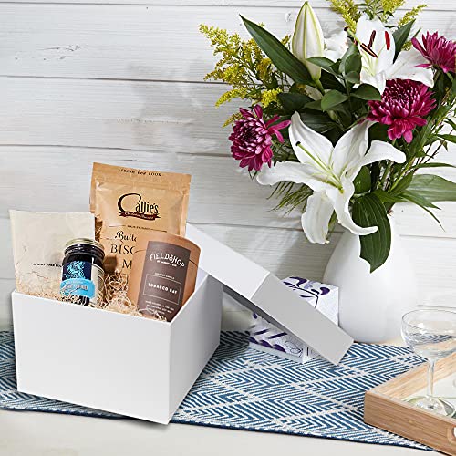 Briful Square Gift Boxes with Lids Set of 4 White Gift Box Assorted Sizes Nesting Gift Boxes for Presents Birthday Bridesmaid Wedding Valentines Christmas Party Favor Boxes - Image 4