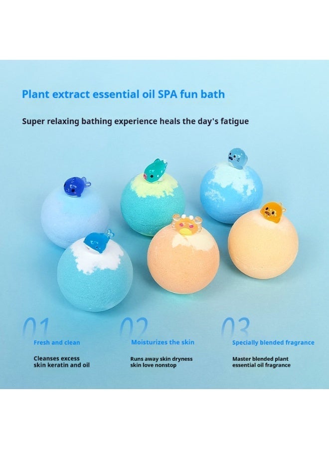 Bath Bombs Kids  with Surprise Marine Animal Toys Inside, 6 Pack Organic Fizzing  for Kids, Glow in The Dark Toys, Safe u0026 Gentle Bubble Bath Gift Set for Boys u0026 Girls 3+ - Image 4