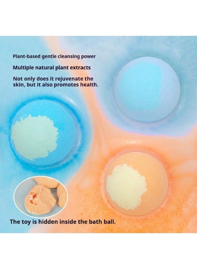 Bath Bombs Kids  with Surprise Marine Animal Toys Inside, 6 Pack Organic Fizzing  for Kids, Glow in The Dark Toys, Safe u0026 Gentle Bubble Bath Gift Set for Boys u0026 Girls 3+ - Image 3
