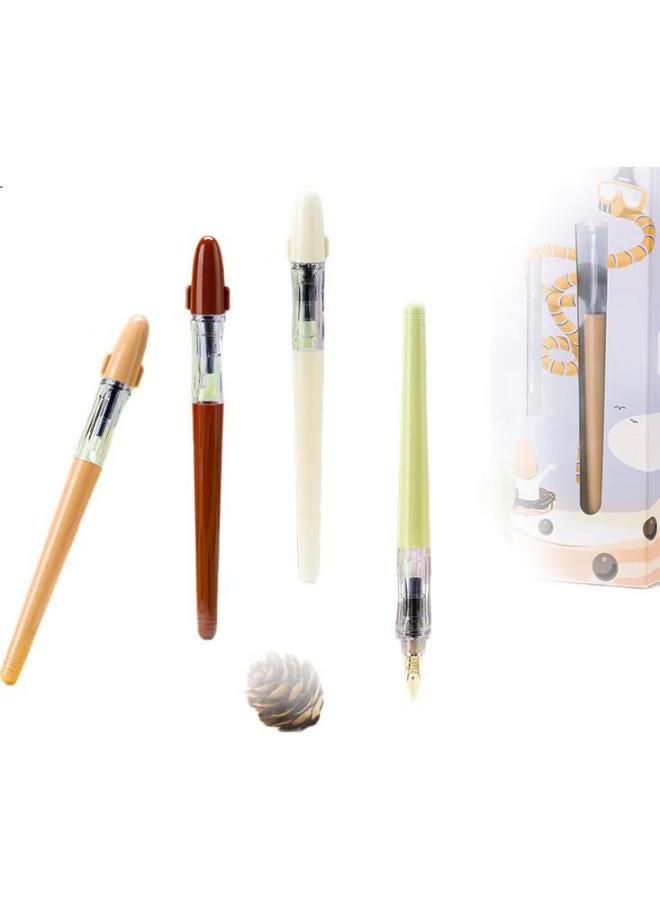 Pilot Fountain Pen For Primary School Students In Grades 3-5 For Handwriting Practice, Graduation Gift, Kali Guifei Milk Tea Fountain Pen Gift Box Set 60R F Nib Milk Tea Color - Image 3