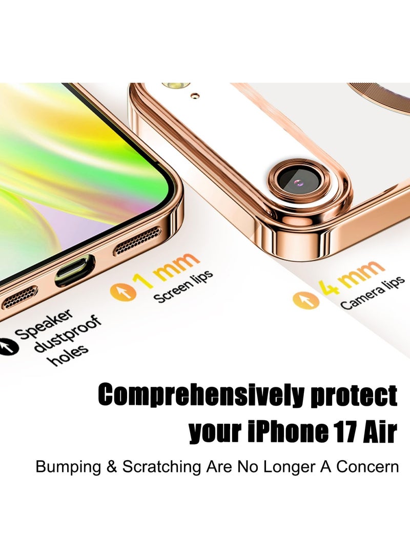 حومة جراب هاتف مغناطيسي شفاف لهاتف iPhone 17 Air مع زجاج مقسّى شفاف لهاتف 17 Air متوافق مع غطاء MagSafe لهاتف iPhone 17 Air مقاس 6.5 بوصة - Image 4