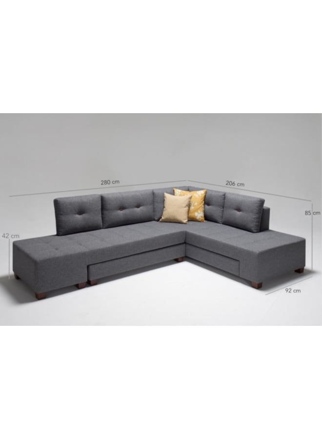 Retro Sofa bed 206 cm - gray - Image 4