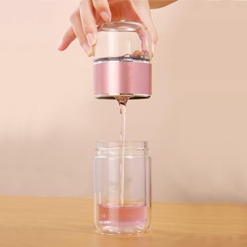 KitchEase 350ML Double-Layered Insulated Glass Tea Infuser Bottle | Tea & Water Separation Design for Loose Tea, Detox, & Fruit Water | Portable Glass Cup for Travel, Camping & Gifting - Image 3