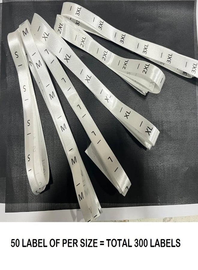 MOREL Satin Size Label (S, M, L, XL, 2XL, 3XL Size) Pack of 300 Labels[ 50 Labels of PER Size] (Off-White) Number ROLL Tags for Clothing, Dresses, and Other Projects. - Image 3