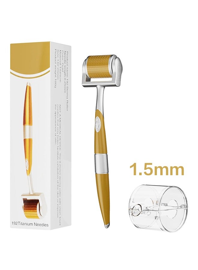 Loquat Derma Roller Microneedle Roller for Face, Titanium Beard Roller, Microneedle Roller for Skincare Tools for Women Men 1.5mm - Image 1