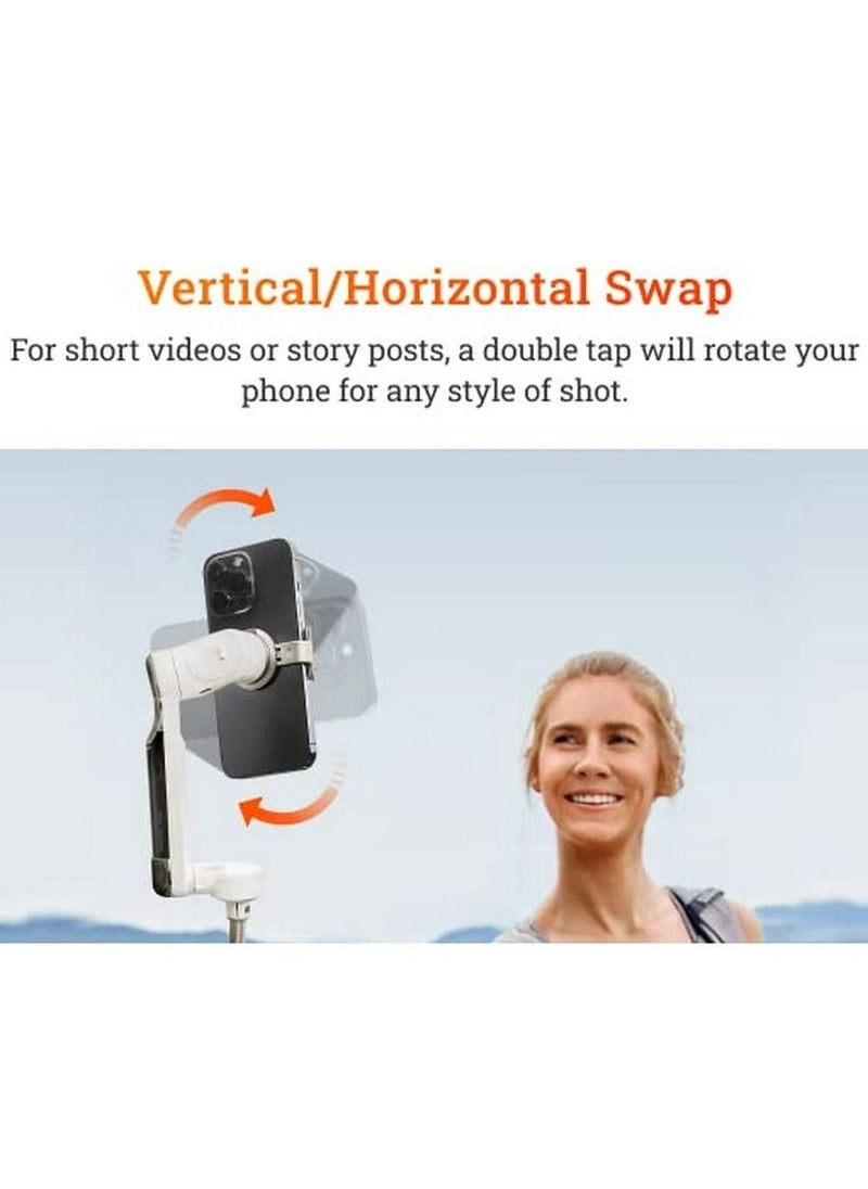Insta360 - Insta360 Flow Al-Powered Smartphone Gimbal Stabilizer with 3-Axis Stabilization Deep Track 3.0 1-Step Rapid Deploy Built-In Selfie Stick and Tripod - Stone Gray - Image 1