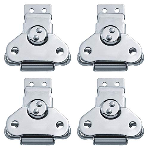 EWONICE 4Pack Steel Spring Loaded Small Butterfly Twist Latch and Keeper Zinc Toggle Clamp Small Surface Mount Case Box Chest Closure