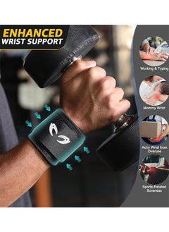 GIFT 2 PCS Wrist Compression Strap, Wrist Brace Wrist Wraps for Fitness, Weight Lifting, Tendonitis, Carpal Tunnel Arthritis, Pain Relief, Great Support for Men Women, Adjustable  - Image 2