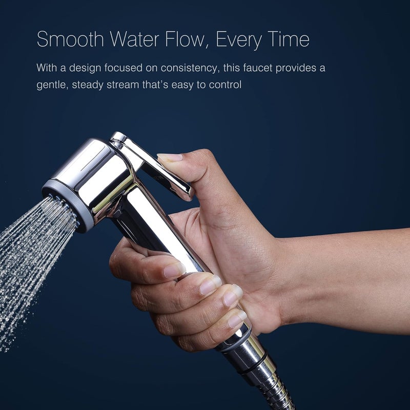 Hindware Italian Collection Health Faucet for Bathroom Made of ABS Comes with 12Meter Stainless Steel Tube Flora 1Year Manufacturer Warranty - Image 2