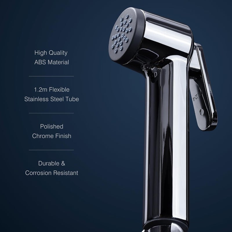 Hindware Italian Collection Health Faucet for Bathroom Made of ABS Comes with 12Meter Stainless Steel Tube Flora 1Year Manufacturer Warranty - Image 4