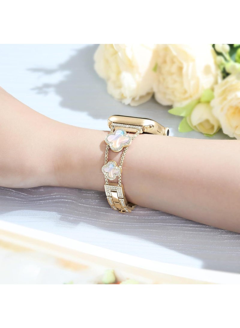 Y&D For Apple Watch 38/40/41MM Fashion Diamond Clover Metal Strap  - Image 5