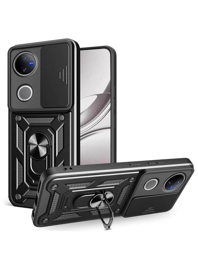 vivo v50 cover Generic Shield Full Protection Case With Metal Ring &Slide Camera Cover For vivo v50  case