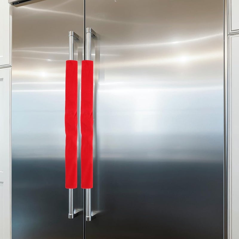 VERDANVERSE 2pcs Red Refrigerator Door Handle Covers, Appliance Handle Protectors for Kitchen Fridge and Freezer, Sturdy Non-Slip Covers Suitable for Double Door Refrigerators - Image 4