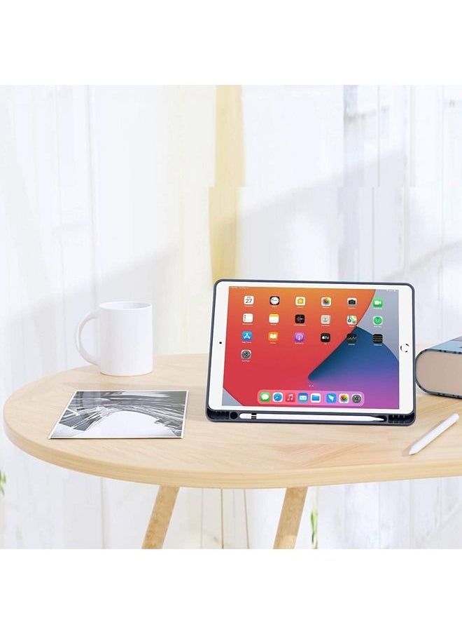 Rock Pow - case cover for Apple iPad 10.2 Inch 2021/2020/2019 (9th/8th/7th) Model with Pencil Holder,Slim Tablet Cover with Soft TPU Back,Auto Wake/Sleep for iPad 10.2 inch - Image 1