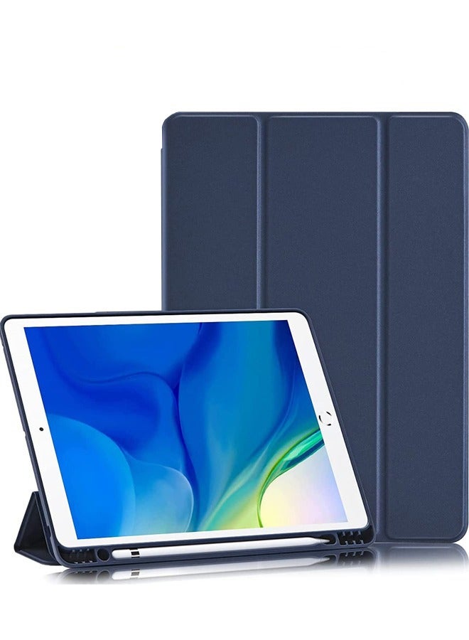 case cover for Apple iPad 10.2 Inch 2021/2020/2019 (9th/8th/7th) Model with Pencil Holder,Slim Tablet Cover with Soft TPU Back,Auto Wake/Sleep for iPad 10.2 inch