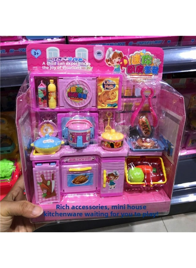 Children's Play Toy Girl Mini Kitchenette Real Kitchenware Refrigerator Washing Machine Toilet Microwave Oven-Color:1368-35 Bread Maker - Image 2