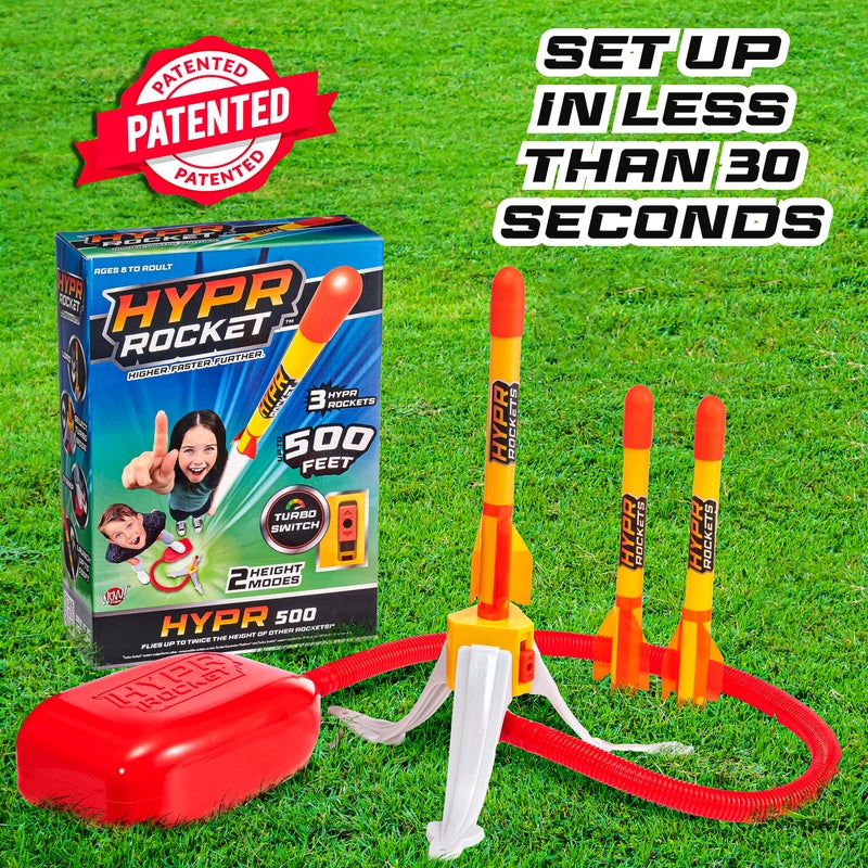 Flybar Hypr Rocket Launcher for Kids - Patented Designed Launcher Reach up to 500 Feet with Turbo Mode, 3 Rockets Included, Connectable Launcher for Multi Player Fun, Easy Set Up, Durable, Kids Outdoor Toys - Image 2