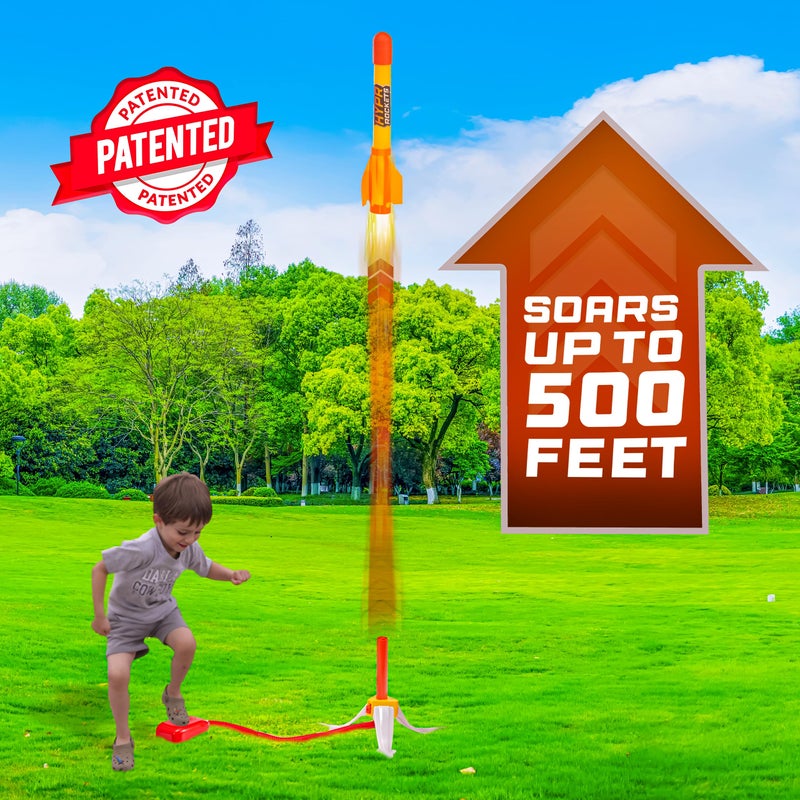 Flybar Hypr Rocket Launcher for Kids - Patented Designed Launcher Reach up to 500 Feet with Turbo Mode, 3 Rockets Included, Connectable Launcher for Multi Player Fun, Easy Set Up, Durable, Kids Outdoor Toys - Image 3