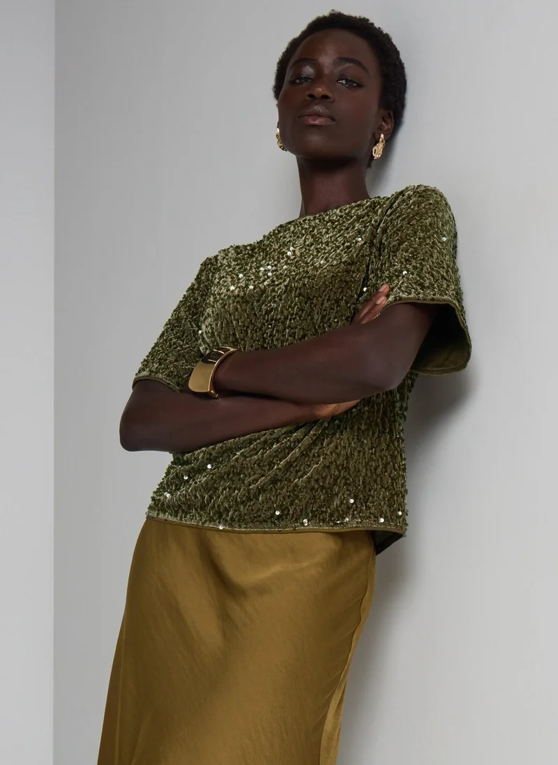 ماتلان تيشيرت إيفي جرين بالترتر من إت يو