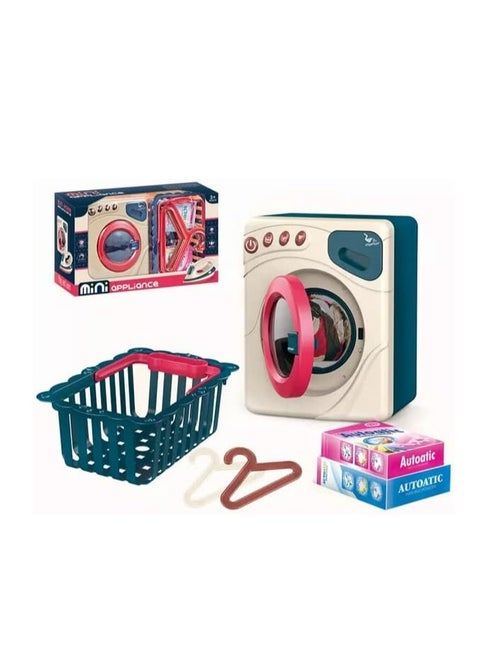 Educational and Entertaining Kid's toy, Kid's home washing machine and iron play set, to teach children the basics of clothing care in a fun and safe way, interactive design with buttons, sound and movement, completely safe and free of sharp edges, enhance children's imagination, perfect as a fun educational gift for holidays and occasions