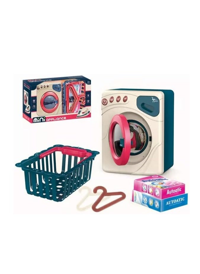 null - Educational and Entertaining Kid's toy, Kid's home washing machine and iron play set, to teach children the basics of clothing care in a fun and safe way, interactive design with buttons, sound and movement, completely safe and free of sharp edges, enhance children's imagination, perfect as a fun educational gift for holidays and occasions - Image 1