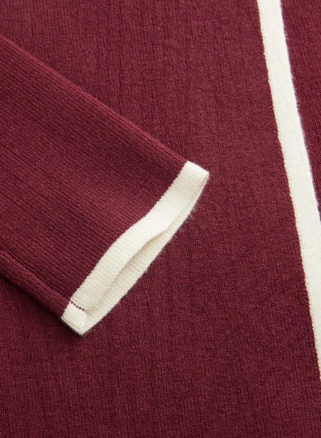 CIDER Sweater Dress for Women Long Sleeve Dress Mock Turtleneck Bow Tie Midi Work Dresses Old Money Dresses Fall Winter, Burgundy, S - Image 3