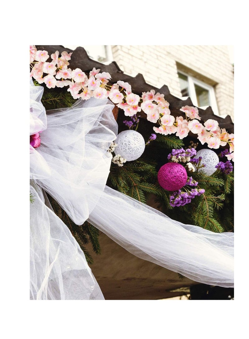 Captaintech 4 Pack Artificial Cherry Blossom Garland, 5.9ft Artificial Silk Cherry Blossom Hanging Vine Garland for Home Wedding Indoor Outdoor Garden Wall Decor Party Decoration (Pink) - Image 3