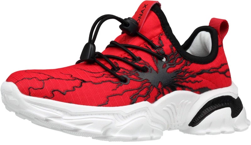 BRONAX Big Boys Athletic Shoes Slip On Size 3 Tenis para NiÃ±os Comfortable Lightweight No Lace Gym Running Tennis Sneaker for Kids Red - Image 2