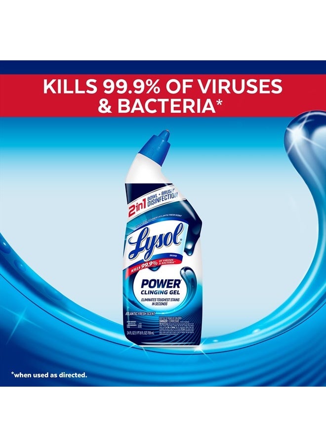 Lysol - Power Toilet Bowl Cleaner Gel, For Cleaning and Disinfecting, Stain Removal, 24 Fl oz (2-pack),Packaging may vary - Image 1