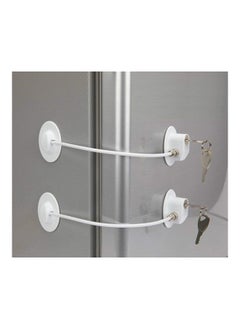 XiuWoo 2-Piece Refrigerator Door Locks With 4 Keys White  - Image 1