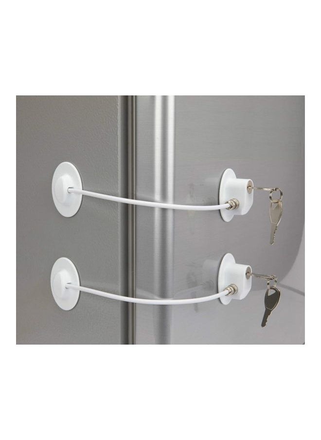 XiuWoo - 2-Piece Refrigerator Door Locks With 4 Keys White - Image 1